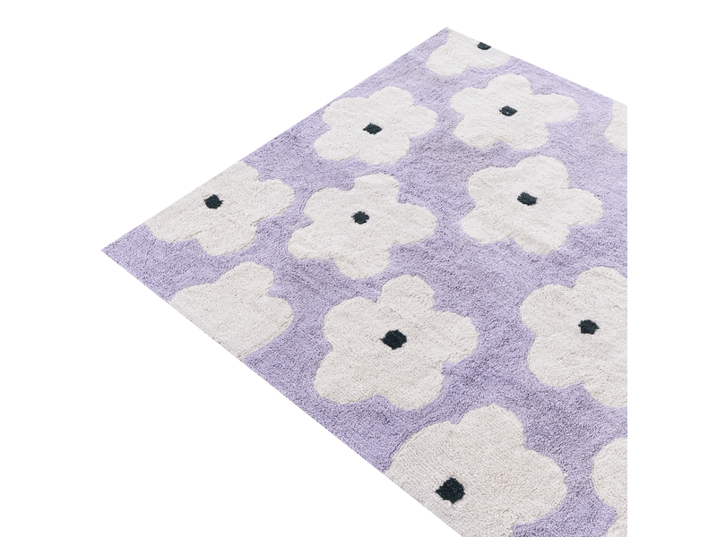 Tapis enfant mokhva violet clair 140 x 200 cm coton  - Conforama D