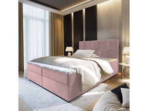 Lit avec rangement 160x200 cm <strong>MASSENO</strong> <strong></strong> coloris rose