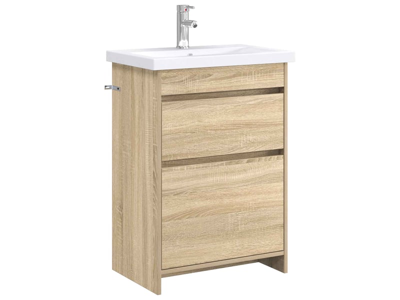  Ensemble de mobilier de salle de bain chêne sonoma shl2178  - Conforama A