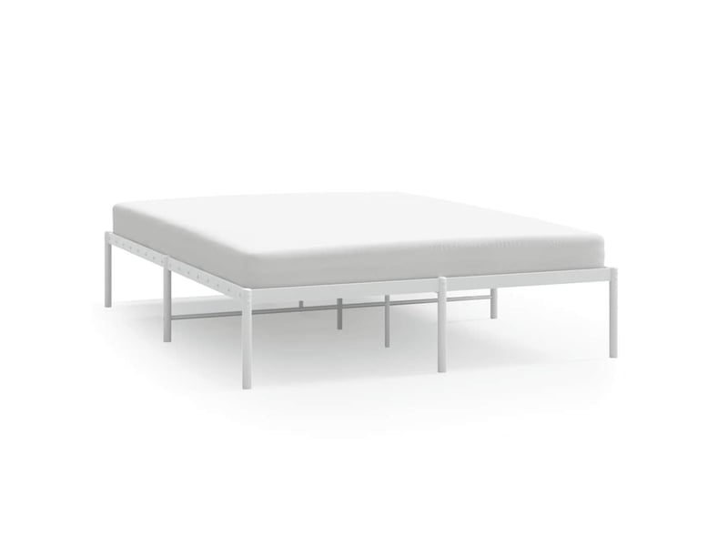  Lit double- lit adulte -  cadre de lit métal sans matelas blanc 140x200 cm  - Conforama A