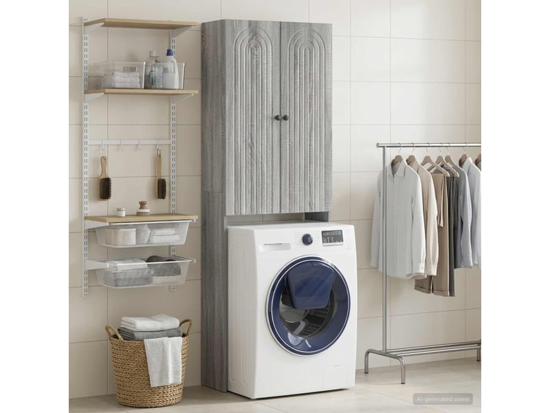  Armoire de toilette alkmaar sonoma gris 66x25.5x190 cm  - Conforama B