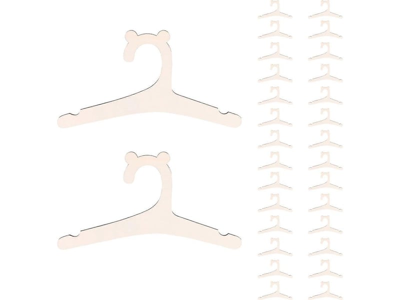 30 cintres en bois naturel pour vêtements de bébé, décoration pour chambre d'enfant  - Conforama B