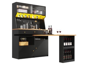 Buffet 3 tiroir(s) OKMYHOME - 137 cm coloris noir