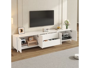 Meuble tv coloris blanc 180 cm   