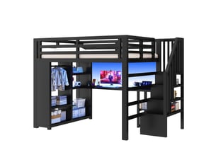 Lit mezzanine 160x200 cm <strong></strong> <strong></strong> coloris noir