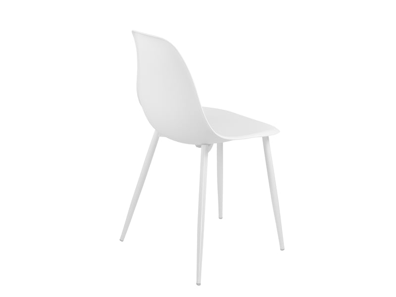  Lot de 4 chaises de cuisine nova blanches avec assise en plastique et pieds métal 658-NOVA - Conforama R