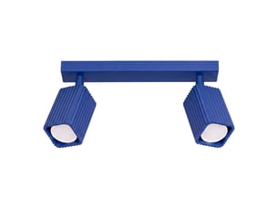Plafonnier rayo 2 outremer aluminium moderne 16.5x30x6cm