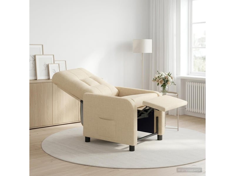  Vidaxl fauteuil inclinable crème tissu  - Conforama B