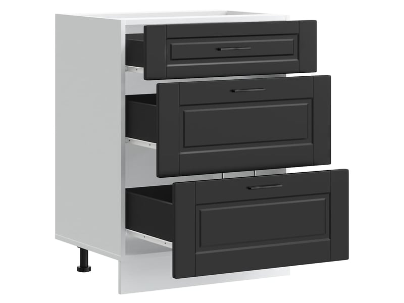 Meuble de rangement, meuble bas de cuisine en bois d'ingénierie noir shl6523 - Conforama E