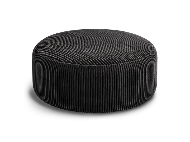  Fauteuil poire rond modenvie 6ft pour adultes et adolescents, velours côtelé noir, mousse à mémoire de forme en cubes, 143 x 143 x 55 cm  - Conforama A
