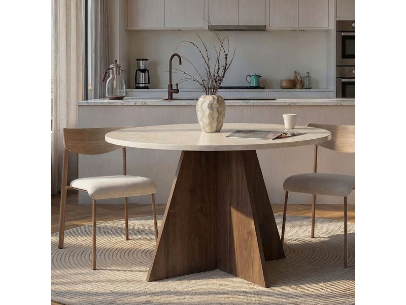  Table à manger ronde effet marbre virella  - Conforama B