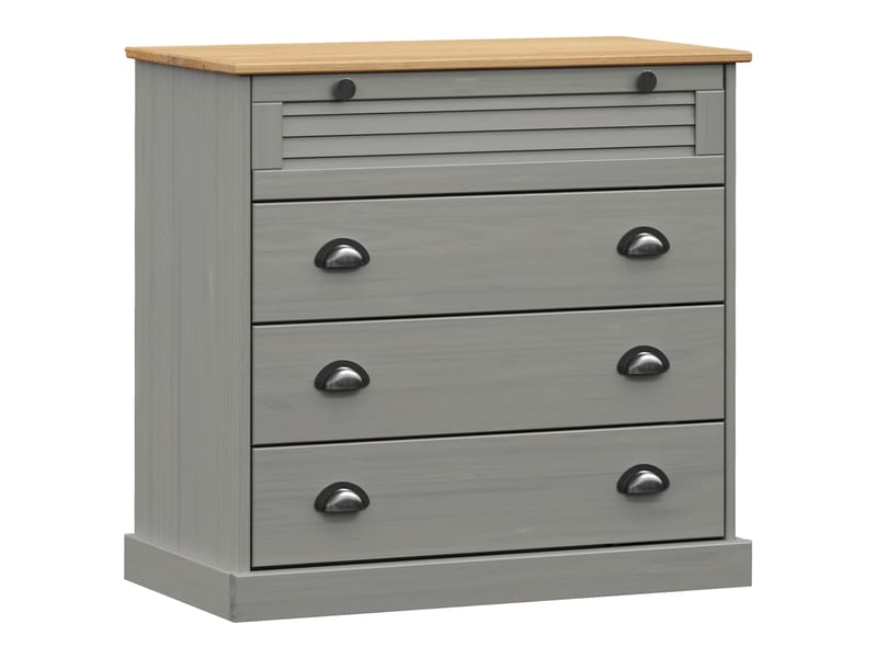  Commode, armoire à tiroirs bureau vigo gris 80x40x76 cm bois massif de pin  - Conforama A