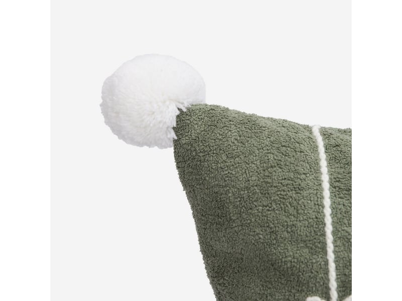  Coussin décoratif brodé déhoussable sylwen - vert foncé  - Conforama D