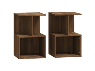 Lot de 2 tables de chevet - cabinet de chevet - table de nuit chêne marron 35x35x55cm bois d'ingénierie