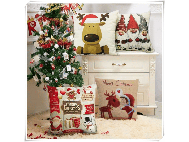  Housse de chaise - couverture décoration de noël d'intérieur pour canapé, 45 x 45 cm  - Conforama C