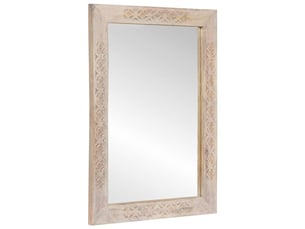 Miroir rectangulaire à fixer coloris blanc <strong></strong> <strong></strong> - 70 cm x 50 cm