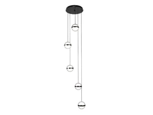 Fabrilamp people, plafonnier, moderne, led, 140 w, 10920 lm, 3000-4000-6000 k, noir, 75-180 x 35 x 35 cm
