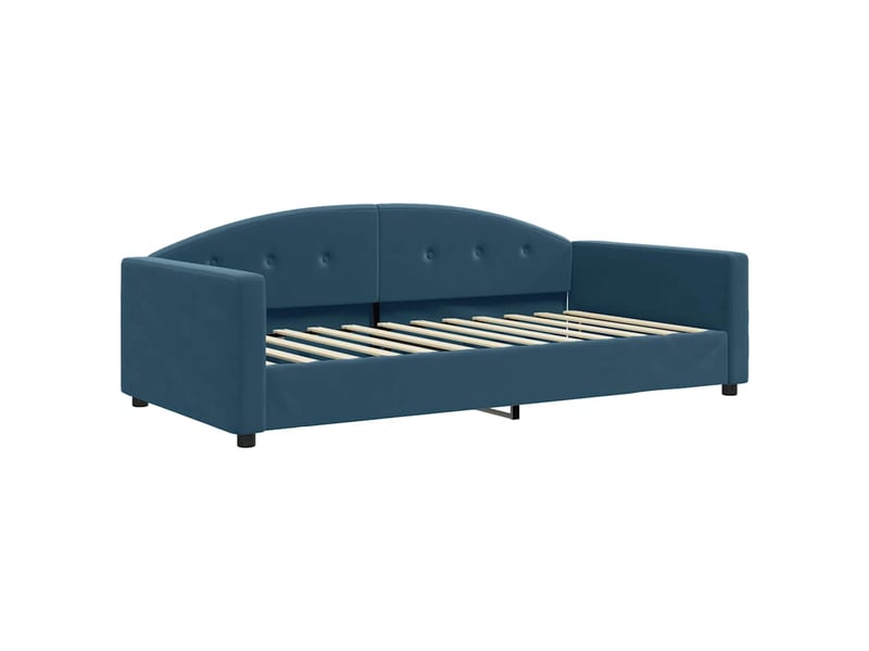  Lit simple- lit adulte -  lit de repos sans matelas bleu 100x200 cm velours  - Conforama A