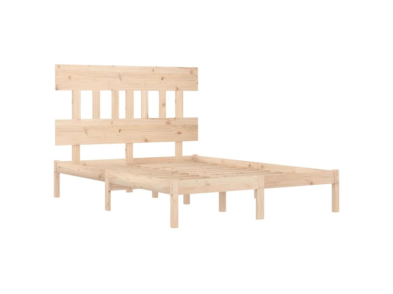  Lit double- lit adulte -  cadre de lit sans matelas 140x200 cm bois massif  - Conforama C