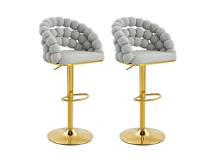 tabouret de bar assise réglable en hauteur  HAUSS SPOLE  - gris hauteur d'assise 65 cm vendu Par paire