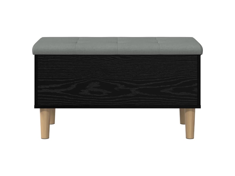  Banc chambre, banc de rangement avec coussin chêne noir 82x42x46 cm  - Conforama D