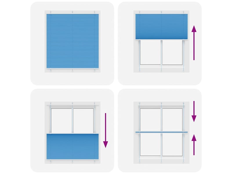  Store plissé, store de fenêtre bleu 115x150 cm largeur du tissu 114,4cm polyester cf46783  - Conforama E