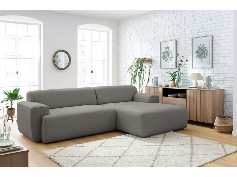  Bobochic canapé d'angle fixe marais gris foncé  angle droit MARAIS - Conforama D
