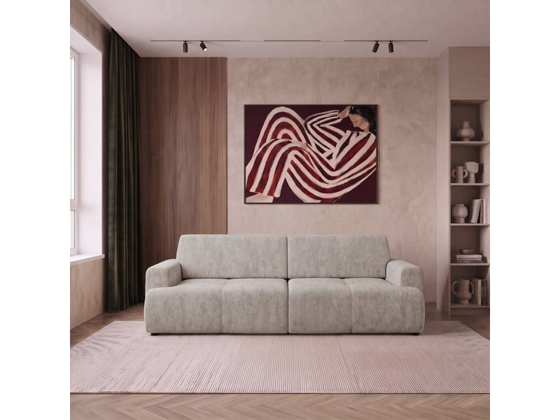 Selsey cobbly - canapé convertible - 244 cm - chenille onyx grège Cobbly - Conforama B