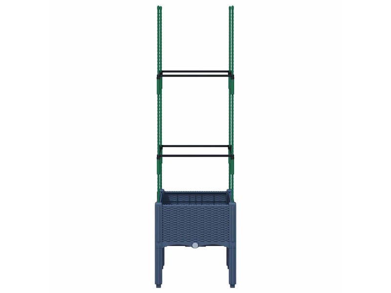  Jardinière - bac à fleurs avec treillis bleu gris 40x40x142,5 cm pp  - Conforama C