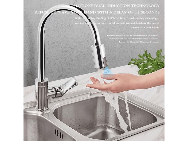  Robinet intelligent sans contact avec capteur de mouvement, économiseur d'eau, robinet pour salle de bain, cuisine, convient argent  - Conforama D