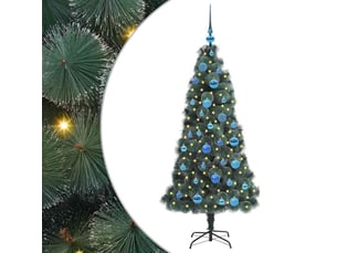 Sapin de noël - arbre de noël artificiel pré-éclairé avec ensemble de boules