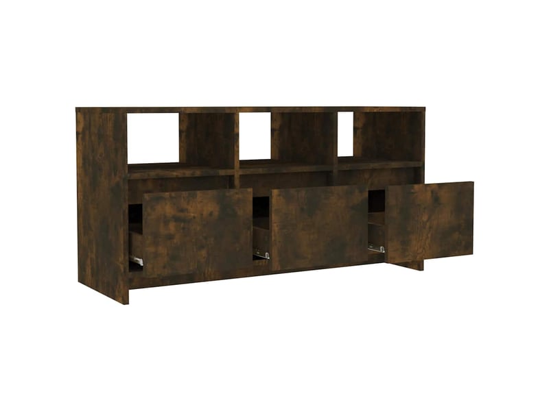  Meuble tv - banc tv - meuble de rangement chêne fumé 102x37,5x52,5 cm bois d'ingénierie  - Conforama E