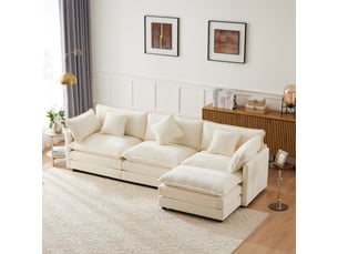 Canapé droit fixe Bliss Lite 3 + 1 places Tissu beige