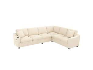 Canapé d'angle gauche fixe <strong>BGSRYAO</strong> <strong></strong> 6 places Tissu