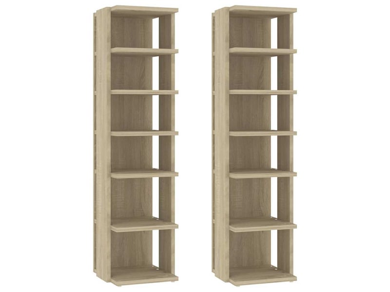  Armoires à chaussures 2 pcs, meuble à chaussures chêne sonoma 27,5x27x102 cm  - Conforama A