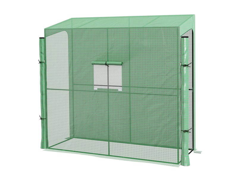  Serre en acier 2 portes coupe-vent avec fenêtre protection contre les uv pour jardin pe, vert Aosom - Conforama A