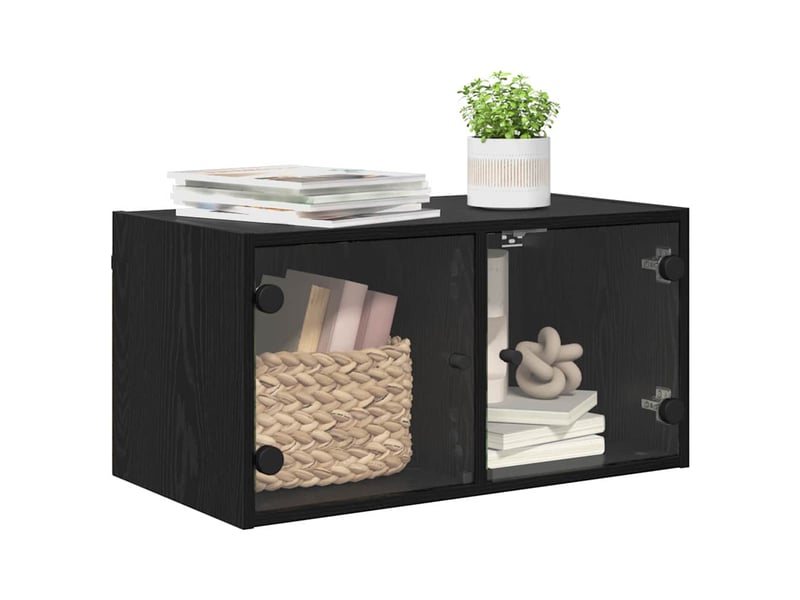  Meuble mural, meuble de rangement salon 68 x 37 x 35 cm bois d'ingénierie chêne noir  - Conforama C