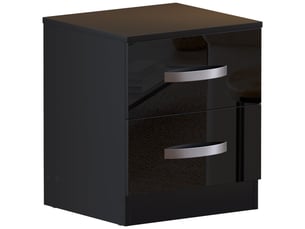 Table de chevet hulio, commode de nuit, chambre, rangement, 47x40x36cm, noir, 2 tiroirs