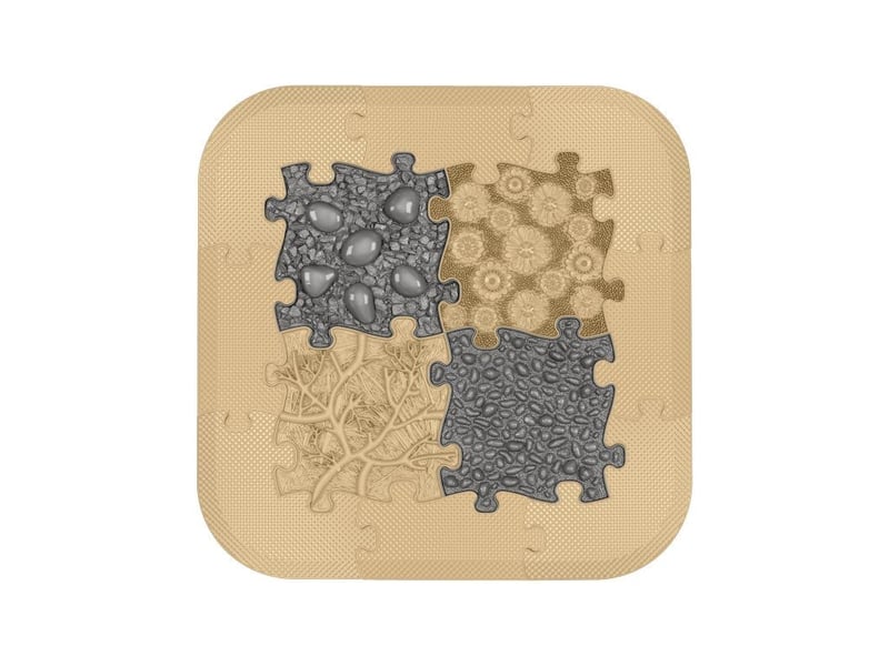  Tapis sensoriel muffik ensemble spa - 12 pièces, beige, graphite MFK-083 - Conforama A
