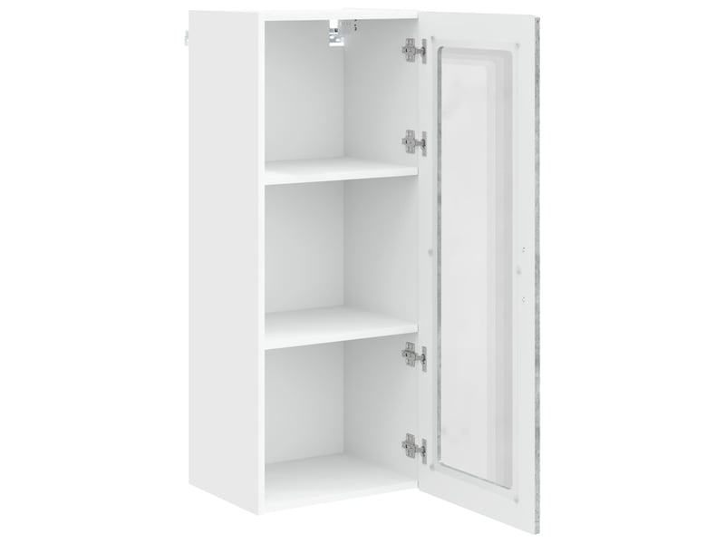  Meuble mural de cuisine, cabinet en verre mural gris béton 40x31x100cm shl9189  - Conforama E