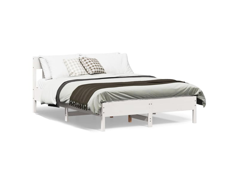  Cadre de lit sans matelas blanc 120x190 cm bois de pin massif  - Conforama B