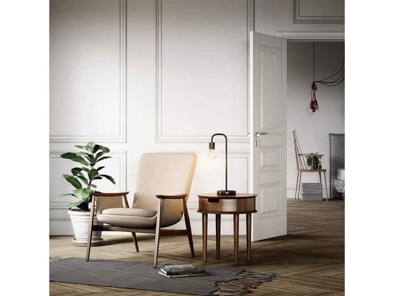  Lampe de table noire avec base en fer – h 50 cm  - Conforama C