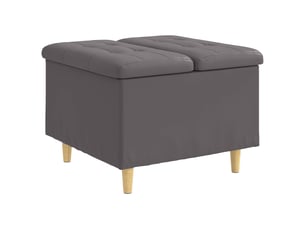 Ottoman, repose pied salon avec rangement gris 60x60x45 cm simili cuir