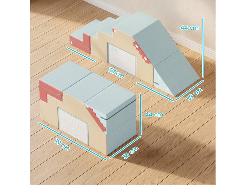  Jeu de modules en mousse 2 pièces 79x39x44 cm polyuréthane (pu) multicolore  - Conforama E