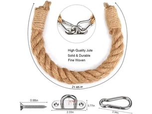 Support de papier hygiénique à corde de chanvre vintage, fait à la main, 50cm, pour
