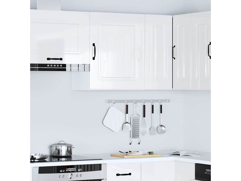  Meuble haut de cuisine kalmar en bois d'ingénierie blanc brillant  - Conforama C