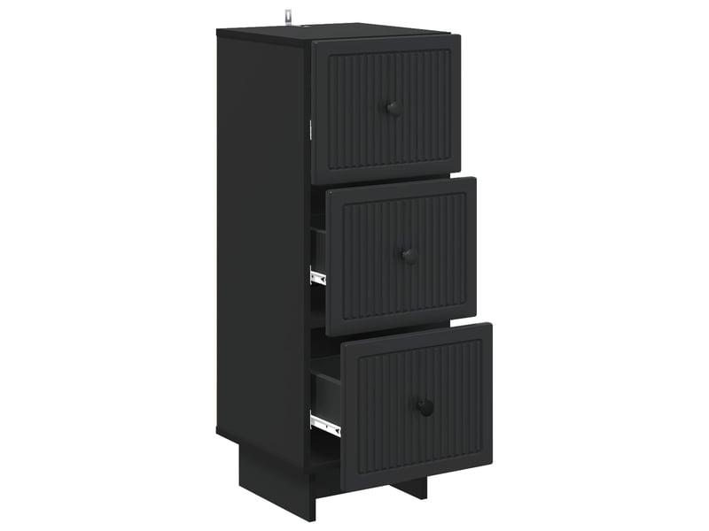  Armoire à tiroirs, rangement bureau noir 33 x 34,5 x 90 cm bois d'ingénierie shl8119  - Conforama E