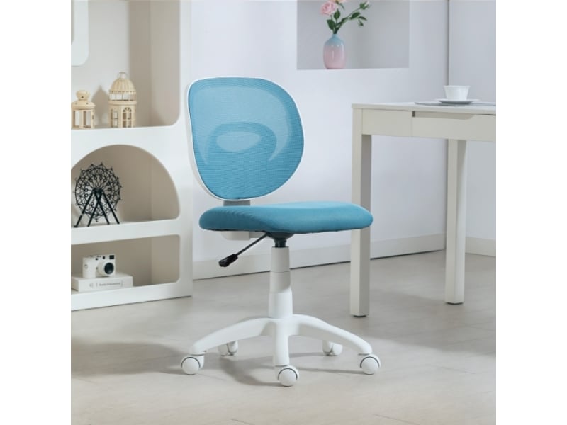 Chaise de bureau ergonomique avec dossier en c, réglable en hauteur, bleu - Conforama B
