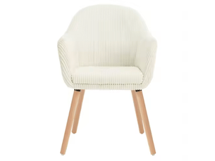 Chaise de salle à manger,55,5x46x83,5 cm,avec accoudoirs,velours côtelé,beige