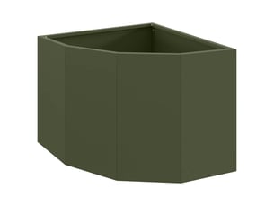 Jardinière - bac à fleurs d'angle vert olive 45 x 45 x 35 cm acier